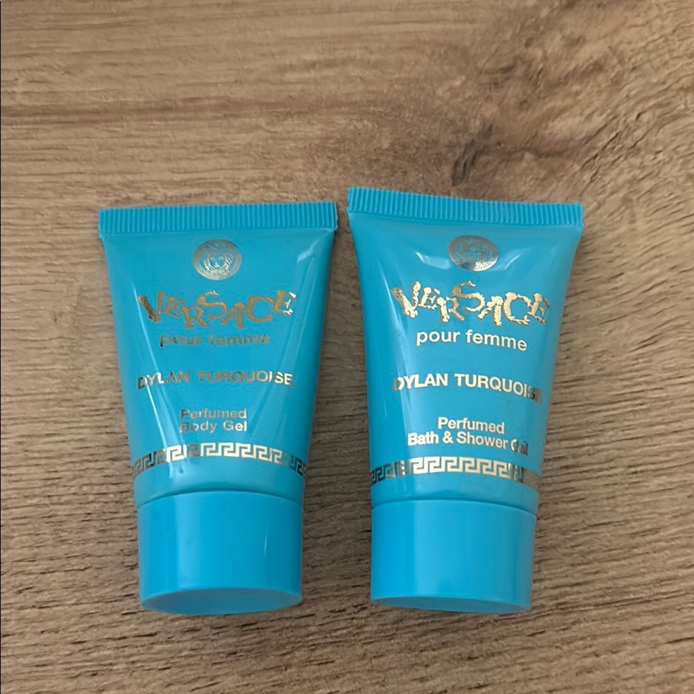 Versace Dylan Turquoise Bath And Body Shower Gel & Body Gel Bundle 25ml 0.8oz